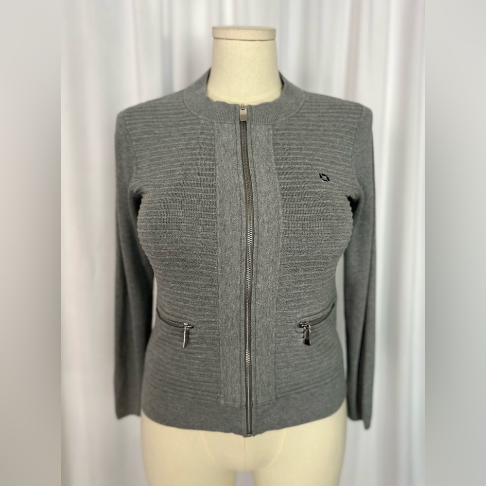 Lands’ End Outfitters Gray Zip-Front Knit Jacket | Size XS - Picture 3 of 17